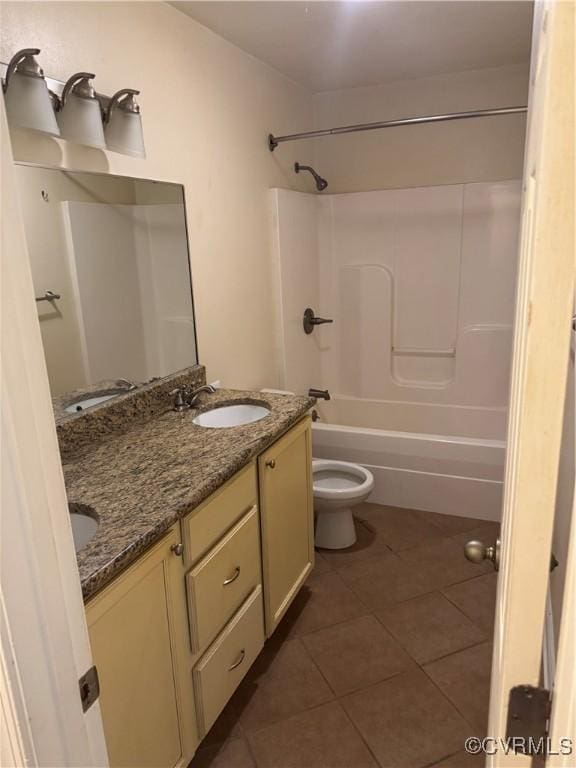 3530 Gilbert St, Hopewell, VA 23860 - full bath featuring tile patterned flooring, double vanity, and shower / tub combination