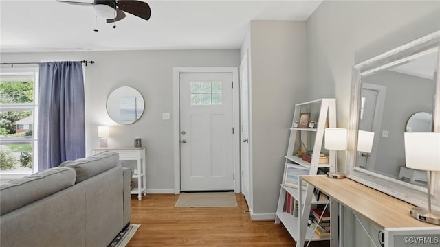 2207 Marroit Rd, Henrico, VA 23229 - entryway with light wood-type flooring and ceiling fan