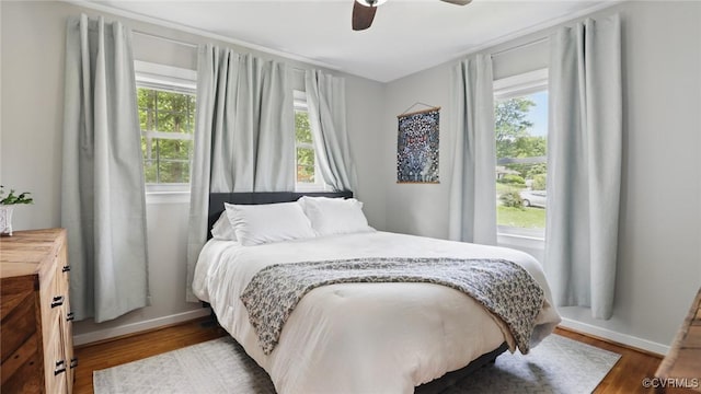 2207 Marroit Rd, Henrico, VA 23229 - bedroom featuring wood finished floors, baseboards, and a ceiling fan