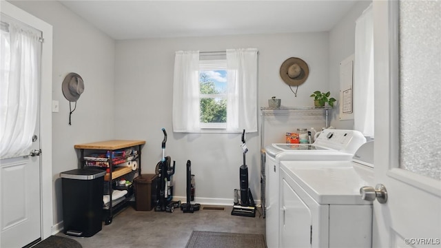 2207 Marroit Rd, Henrico, VA 23229 - laundry area with washing machine and clothes dryer and baseboards