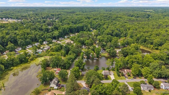 1121 Collingwood Dr, North Prince George, VA 23860 - bird's eye view of a heavily wooded area and a nearby body of water