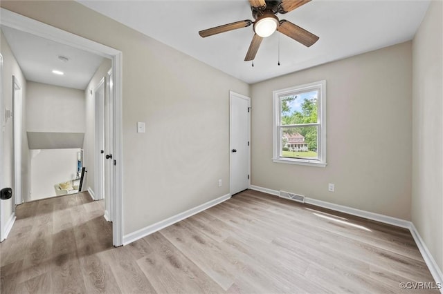 1121 Collingwood Dr, North Prince George, VA 23860 - empty room with light wood-style floors, baseboards, and ceiling fan