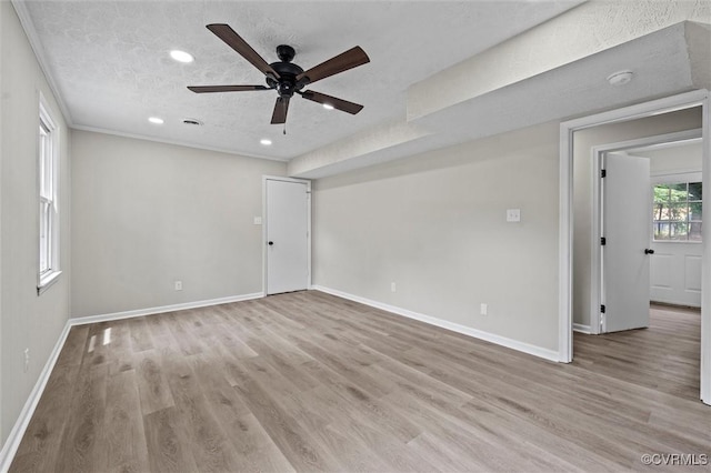 1121 Collingwood Dr, North Prince George, VA 23860 - unfurnished room featuring ceiling fan, wood finished floors, baseboards, recessed lighting, and a textured ceiling