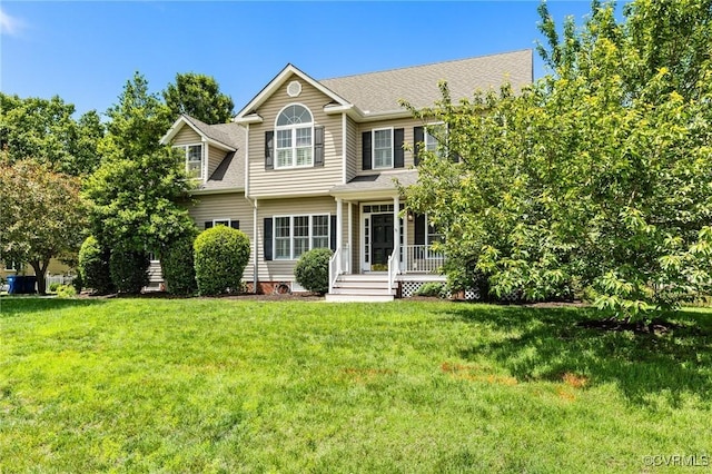4824 Hilbay Ter, Moseley, VA 23120 - view of front of home with a front lawn, a porch, and roof with shingles