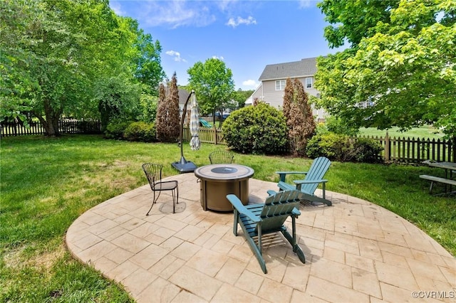 4824 Hilbay Ter, Moseley, VA 23120 - view of patio / terrace featuring a fire pit
