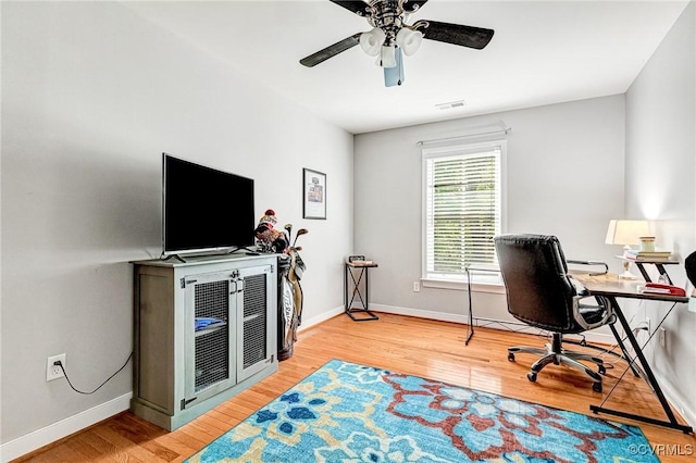 506 N 28th St, Richmond, VA 23223 - office space with wood finished floors, ceiling fan, and baseboards