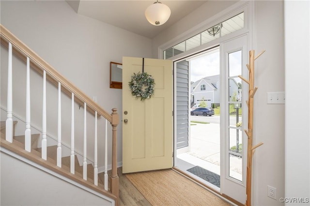 13042 Fieldfare Dr, Midlothian, VA 23112 - entryway featuring wood finished floors and stairs