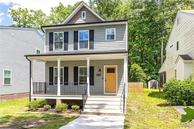5415 Edgefield St, Henrico, VA 23227 - view of front facade with a porch and a front yard