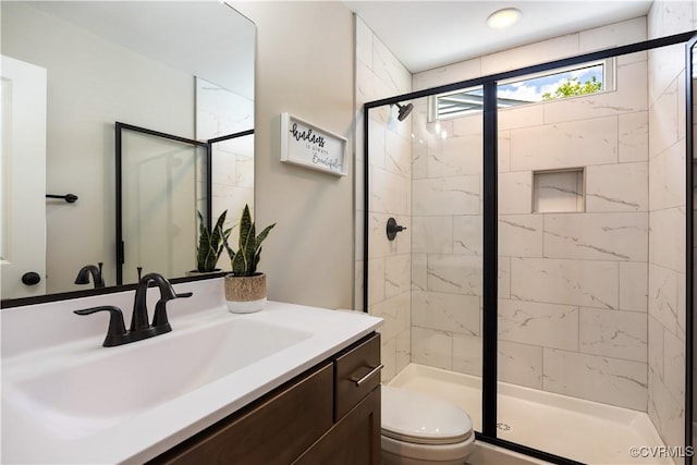 5415 Edgefield St, Henrico, VA 23227 - full bathroom featuring vanity, a shower stall, and toilet