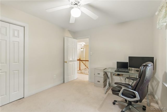 11424 Shellharbor Ct, Chesterfield, VA 23838 - office space with light colored carpet, baseboards, and ceiling fan