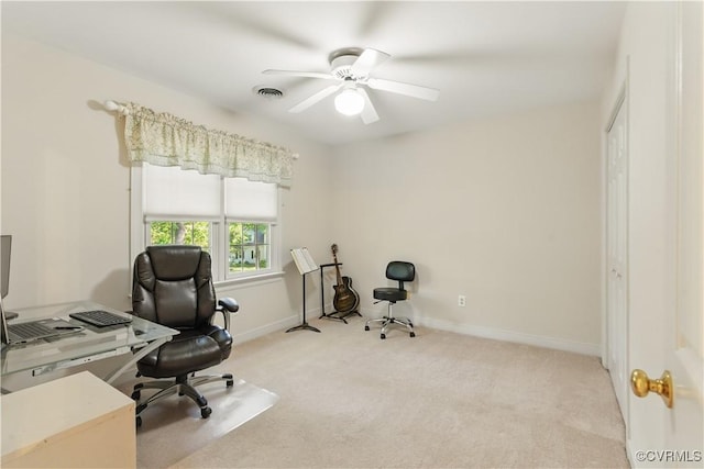 11424 Shellharbor Ct, Chesterfield, VA 23838 - carpeted office space featuring ceiling fan and baseboards