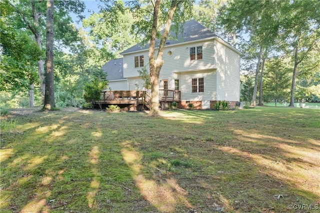 11424 Shellharbor Ct, Chesterfield, VA 23838 - back of house featuring a wooden deck and a yard