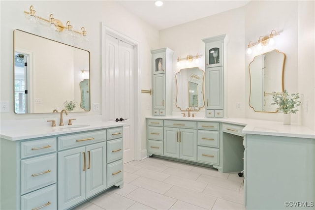 13519 Pungo Ct, Chesterfield, VA 23838 - bathroom with two vanities and tile patterned floors