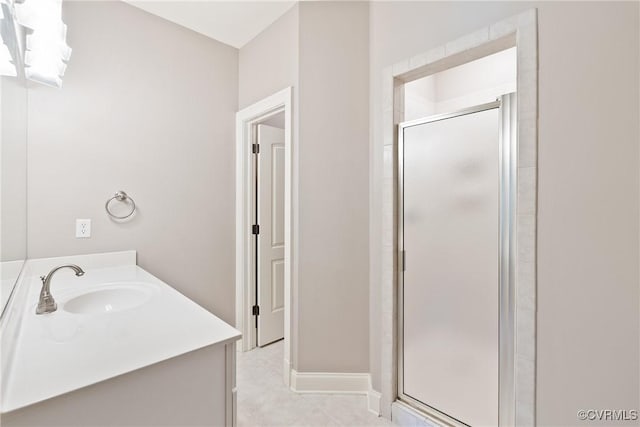 13519 Pungo Ct, Chesterfield, VA 23838 - full bath featuring a shower stall, vanity, and baseboards