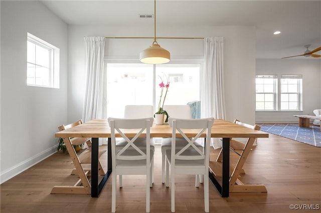 7025 Leire Dr, Chester, VA 23832 - dining room with baseboards, healthy amount of natural light, wood finished floors, and recessed lighting