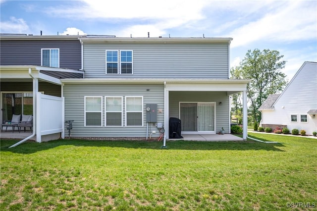 7025 Leire Dr, Chesterfield, VA 23832 - rear view of property with a patio area and a yard