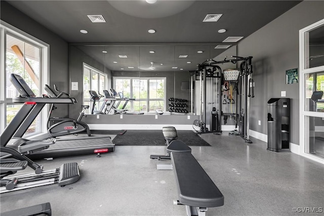 7025 Leire Dr, Chester, VA 23832 - exercise room with baseboards and recessed lighting
