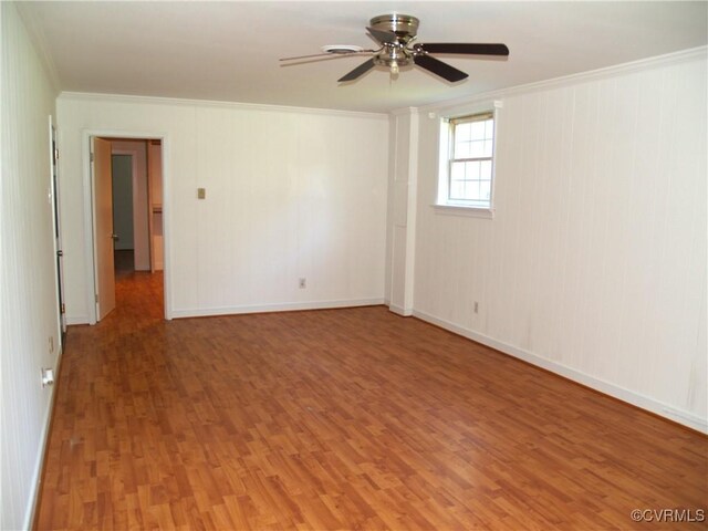 11001 Old Church Rd, New Kent, VA 23124 - unfurnished room featuring crown molding, light wood-style flooring, and a ceiling fan