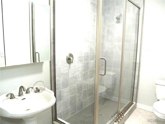 11001 Old Church Rd, New Kent, VA 23124 - bathroom with tile patterned flooring and a stall shower