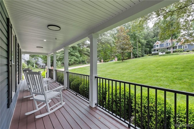 13908 Sunrise Bluff Rd, Midlothian, VA 23112 - porch with a lawn and view of wooded area