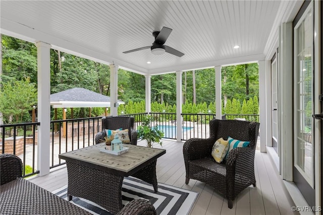 13908 Sunrise Bluff Rd, Midlothian, VA 23112 - sunroom / solarium with ceiling fan