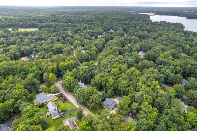 13908 Sunrise Bluff Rd, Midlothian, VA 23112 - drone / aerial view of a heavily wooded area and a nearby body of water