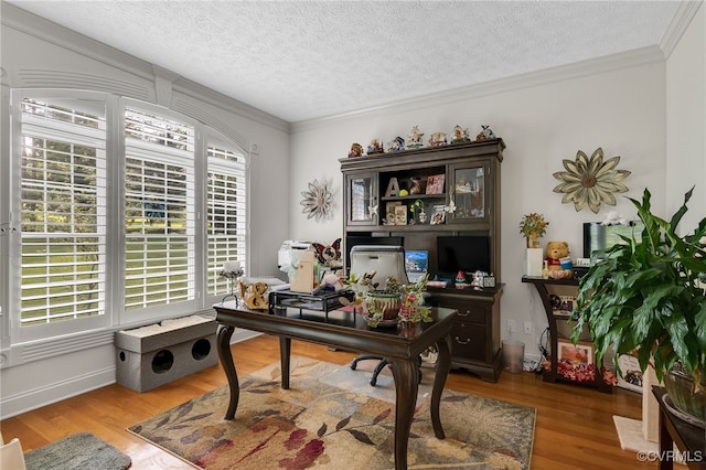 12300 Wynnstay Ln, Chesterfield, VA 23838 - office space featuring wood finished floors, ornamental molding, a textured ceiling, and baseboards