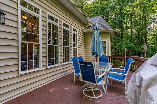 12300 Wynnstay Ln, Chesterfield, VA 23838 - wooden terrace featuring outdoor dining area