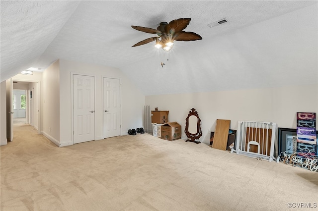 12300 Wynnstay Ln, Chesterfield, VA 23838 - bonus room featuring carpet floors, lofted ceiling, ceiling fan, and baseboards