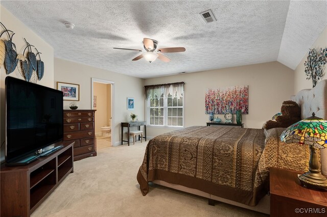 12300 Wynnstay Ln, Chesterfield, VA 23838 - carpeted bedroom featuring ceiling fan, a textured ceiling, and connected bathroom