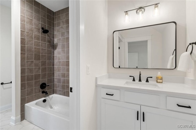 1570 Huntington Woods Trl, Powhatan, VA 23139 - full bathroom with vanity, shower / washtub combination, and baseboards