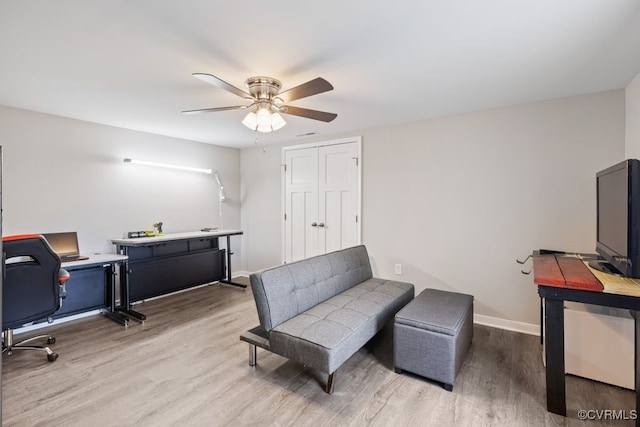 16619 Jefferson Hwy, Bumpass, VA 23024 - office space featuring wood finished floors, a ceiling fan, and baseboards