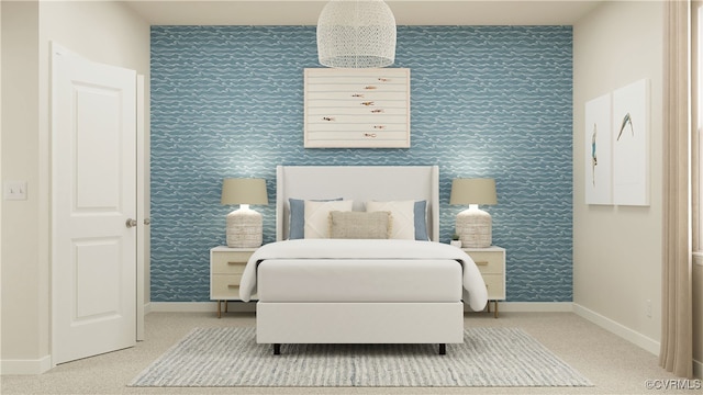 6641 Cassia Loop, Moseley, VA 23120 - bedroom featuring wallpapered walls, baseboards, and carpet