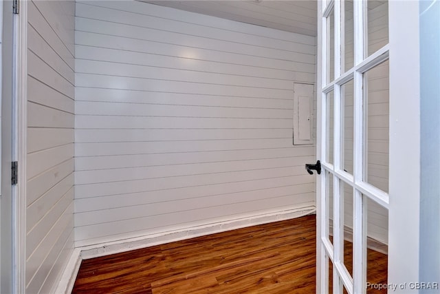 704 Athens Ave, Hampton, VA 23669 - spare room with wood walls and electric panel