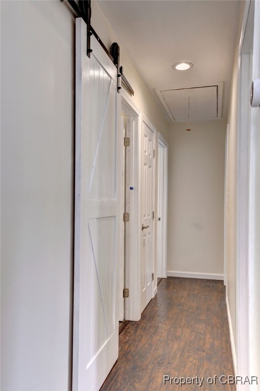 704 Athens Ave, Hampton, VA 23669 - corridor featuring attic access, wood finished floors, and baseboards