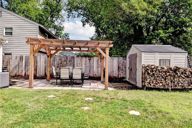 704 Athens Ave, Hampton, VA 23669 - view of yard with a pergola, a patio area, and central air condition unit