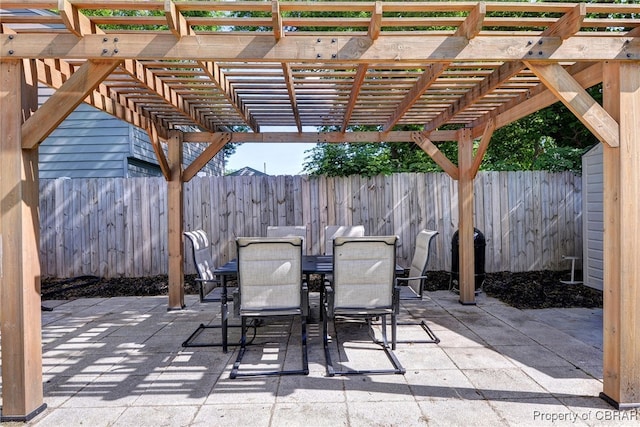 704 Athens Ave, Hampton, VA 23669 - fenced backyard featuring outdoor dining space, a patio, a pergola, and a grill