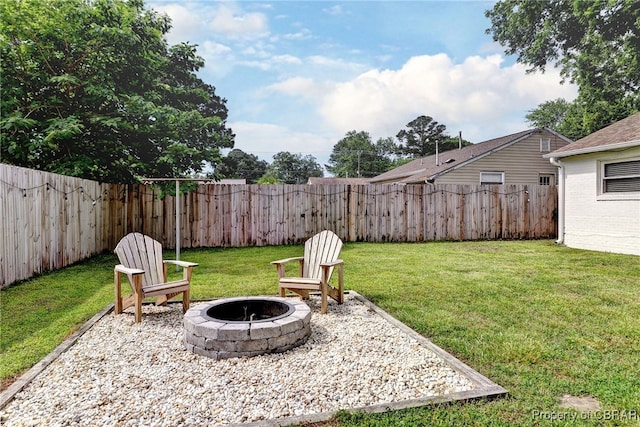 704 Athens Ave, Hampton, VA 23669 - view of yard with an outdoor fire pit