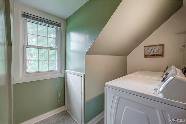7400 Westfield Rd, Henrico, VA 23226 - laundry room featuring separate washer and dryer, baseboards, and light tile patterned flooring