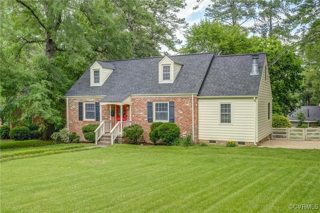 7400 Westfield Rd, Henrico, VA 23226 - cape cod-style house featuring crawl space, a shingled roof, and brick siding