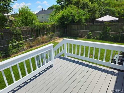 1217 Arlington St, Petersburg, VA 23803 - wooden deck with a fenced backyard