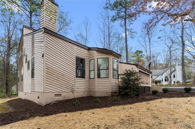 14323 Spring Gate Ct, Chesterfield, VA 23112 - view of property exterior featuring crawl space and a chimney