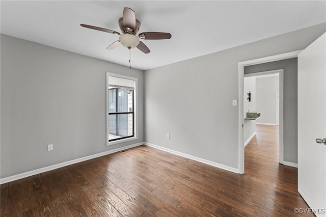 14323 Spring Gate Ct, Chesterfield, VA 23112 - unfurnished room with ceiling fan, wood finished floors, and baseboards