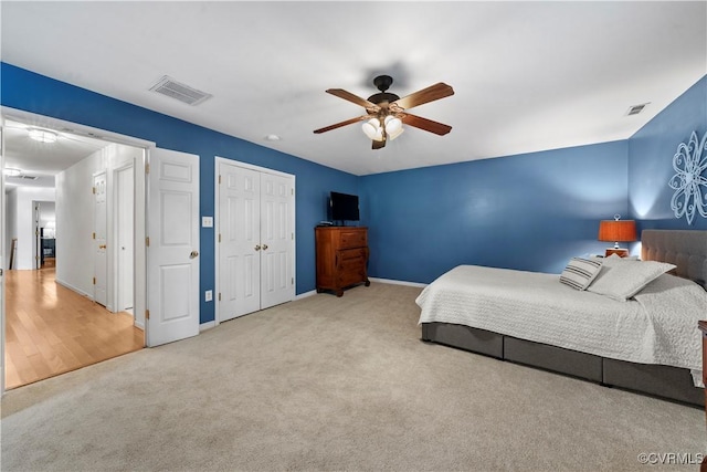 5158 Keitts Corner Rd, Mechanicsville, VA 23111 - bedroom with carpet floors, a ceiling fan, and a closet