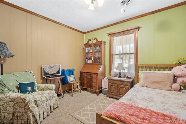 14401 Doctors Creek Rd, Lanexa, VA 23089 - bedroom with light carpet and ornamental molding