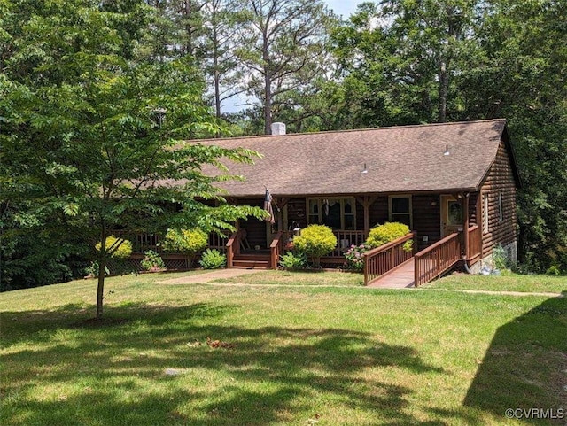 14401 Doctors Creek Rd, Lanexa, VA 23089 - back of property featuring a lawn and a shingled roof