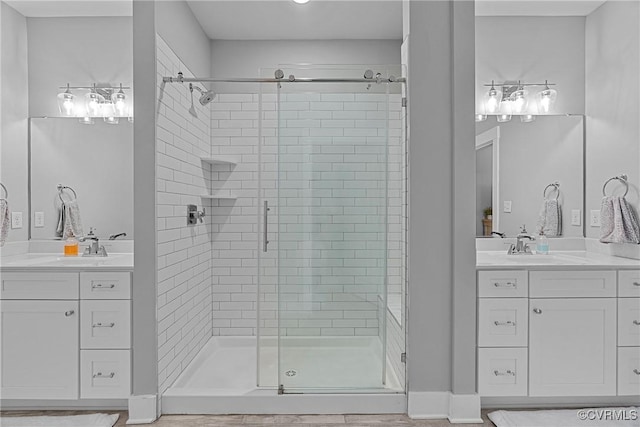 16319 Aklers Pl, Moseley, VA 23832 - full bathroom featuring a stall shower and vanity