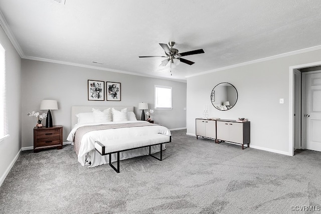 14560 Lodore Rd, Amelia Courthouse, VA 23002 - carpeted bedroom with ornamental molding, baseboards, and a ceiling fan