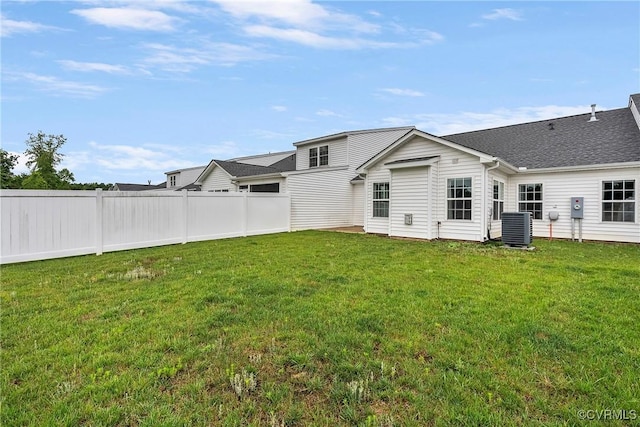 319 Wendenburg Ter, King William, VA 23009 - rear view of house with central AC unit and roof with shingles