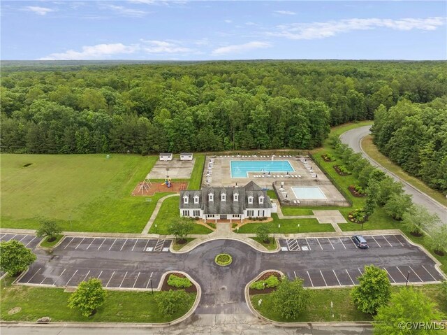 319 Wendenburg Ter, King William, VA 23009 - aerial view of a forest and a pool area